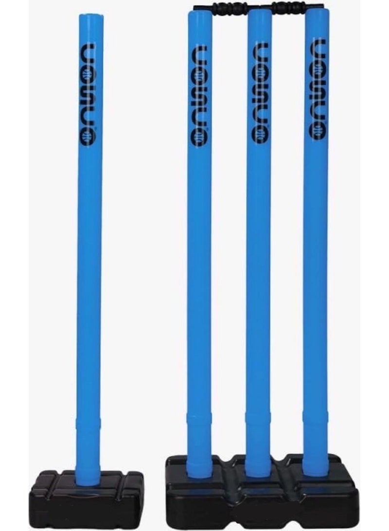 كوسكو مجموعة بوابات الكريكيت البلاستيكية المتينة من كوسكو مع قاعدة قابلة للملء وحقيبة حمل - أعمدة متينة محمولة لكريكيت التنس - Image 1